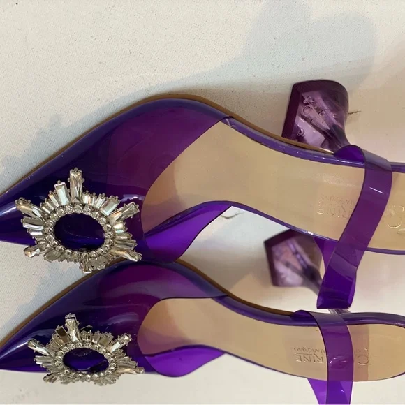 CATHERINE, Catherine Malandrino, Classic purple crystal woman elegant size 6.5 - Picture 8 of 9